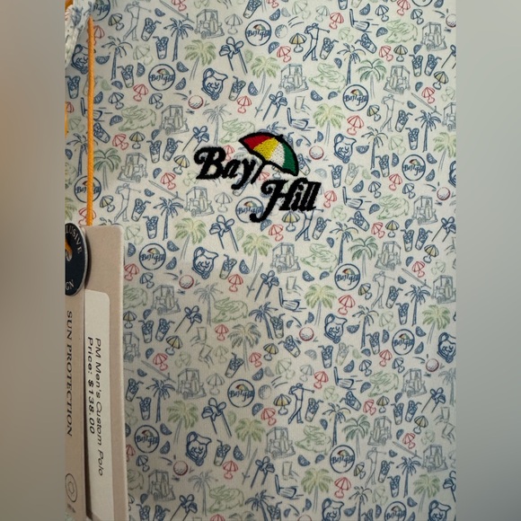 Peter Millar summer comfort golf polo bay hill with sun protection. Size L. - Picture 2 of 5